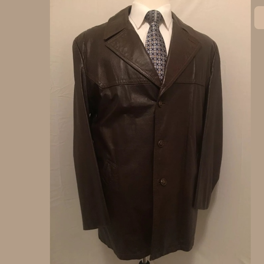 Vintage Retro 70’s Grais Leather Jacket 48 Reg